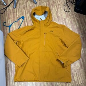 The North Face Rain Jacket Mens Size XXL Mustard Dryzzle Futurelight Hooded